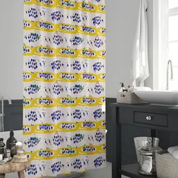 ArtzFolio Beige & Yellow Printed Waterproof Shower Curtain-9