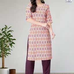 HERE&NOW Women Printed Regular Kurta with Trousers-image-20