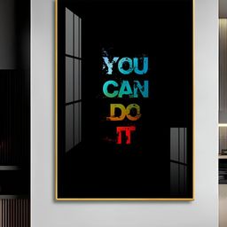 THE NEXT DECOR Gold-Toned & Black Self Motivation Glass Finish Vertical Wall Art-image-37