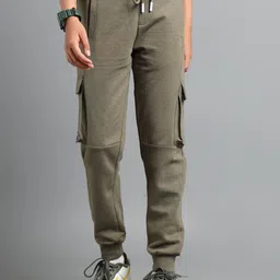 UNDER FOURTEEN ONLY Boys Cotton Mid-Rise Cargos Jogger Trousers-picture-37