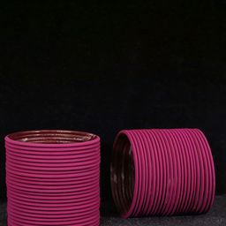 ZULKA Set of 48 Matte Finish Plain Metal Bangles-image-72