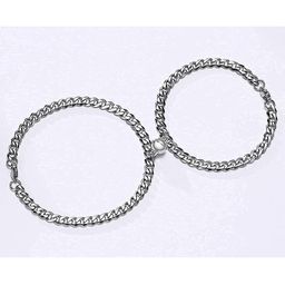 The Roadster Lifestyle Co Set Of 2 Silver-Plated Heart Magnetic Link Couple Bracelet-picture-40