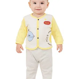 BABY LOOKS Kids-Unisex Yellow Wool Blend Clothing Set-image-74