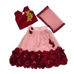 satyamfab Girls Embroidered Patchwork Ready to Wear Lehenga & Blouse With Dupatta-image-94