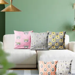 ArtzFolio Multicoloured Set of 5 Velvet Square Cushion Covers-image-98