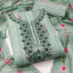 Ishin Embroidered Pure Cotton Unstitched Dress Material-image-95