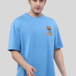 WILD ELEPHANT Men Graphic Printed Round Neck Cotton Oversized T-shirt-image-81