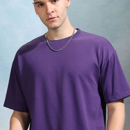 HIGHLANDER Men Drop-Shoulder Sleeves Raw Edge T-shirt-image-50