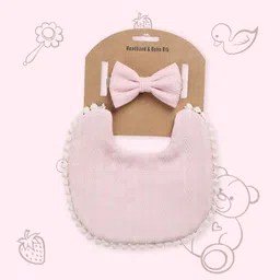 Polka Tots Infant Girls Embroidered Bibs & Bow Headband-35