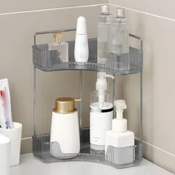 Mason Home Grey Textured Two Tier Corner Cosmetic Storage Organisers-43