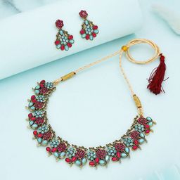 Anouk Gold-Plated Artifical Stones Studded Jewellery Set-image-58