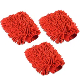 Kuber Industries 3-pcs Red 100 GSMCleaning Gloves-32