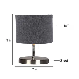 Devansh Grey Textured Steel Table Lamp With Jute Shade image 3