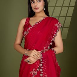 KIMISHA Solid Embellished Beads and Stones Saree-image-46