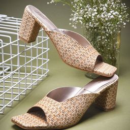 JM Looks Women Block Low Heeled Slip-on Sandals-image-8