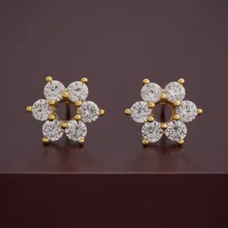 Kushal's Fashion Jewellery 92.5Silver Gold-Plated CZ Studded Studs Earrings-image-10