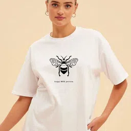 StyleCast Typography Printed Oversized Cotton T-shirt-73