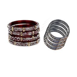 SOMIL Set of 8 Maroon Alloy Bangles-image-89