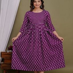Nevisha Style Women Floral Printed Thread Work Floral Maternity Anarkali Kurta-image-97