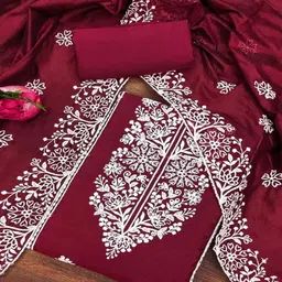 Peachmode Embroidered Unstitched Dress Material-image-32