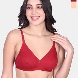 SKDREAMS Women Pack Of 2 Half Coverage Seamed Non Padded Everyday Bra-picture-51