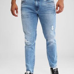 SPYKAR Men Slim Fit Mildly Distressed Heavy Fade Stretchable Jeans-image-91