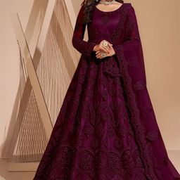 JULEE Embroidered Net Formal Fit & Flare Maxi Dress-image-40