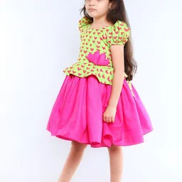 Pink Chick Colourblocked Print Fit & Flare Dress-image-11