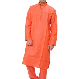 Exotic India Men Plain Kurta Pajama with Front Pocket-image-38