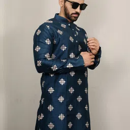 ATOXIC Men Teal Kurtas-image-69