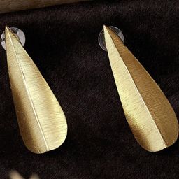 Dressberry Gold-Plated Leaf Shaped Drop Earrings-30