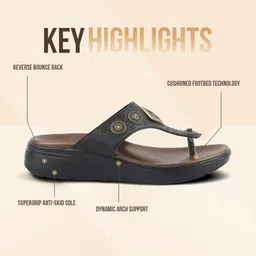 MEDIFEET Women Ethnic - Embellished Open Back Open Toe Comfort Sandals image 2