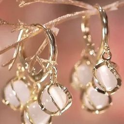 Celestique Gold-Plated Artificial Stones Studded Contemporary Shaped Hoop Earrings-32