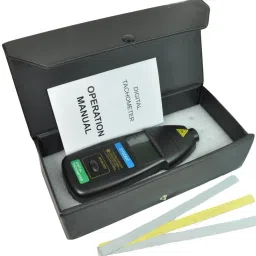 DT2234C Digital Laser Photo Tachometer DT-2234C RPM Testing Gauge Speed Meter Tester + Carry Box + Reflective Tape Photoelectric Speedometer for Non Contact Speed Measuring Instrument Digital Speedometer-30