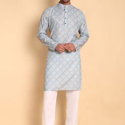Vardha Ethnic Motifs Printed Mandarin Collar Straight Kurta-image-98