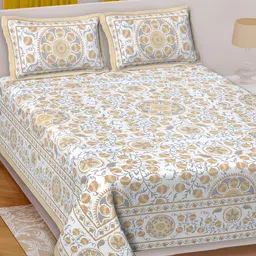 Texstylers Brown Ethnic Motifs 210 TC Queen Bedsheet with 2 Pillow Covers-21