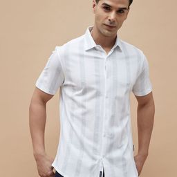 CODE by Lifestyle Men Slim Fit Grid Tattersall Checks Opaque Striped Casual Shirt-picture-17