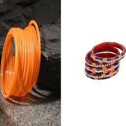 SOMIL Set Of 16 Orange And Multicolor Glass Artificial Stones and Beads Bangles-image-61