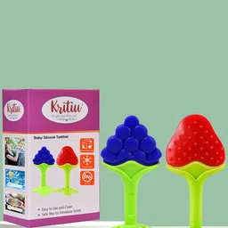 Kritiu Set Of 2 Textured Fruit Shape Baby Teethers-27