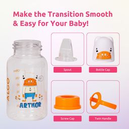Adore Jr. Baby Silicon Soft Spout Sipper With Twin Handle- 125ml image 3