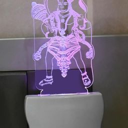 SOMIL Green & Blue Acrylic Hanuman Printed Glass With LED Night Lamp-image-90