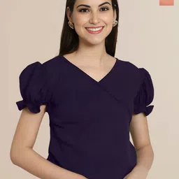 Mast & Harbour Pack Of 2 Women Solid Gathered or Pleated Peplum Top-image-22