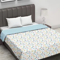 Trance Home Linen Blue & White Floral 150 GSM Single Bed Dohar-40