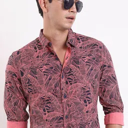 KETCH Men Cutaway Collar Abstract Printed Cotton Slim Fit Casual Shirt-image-28