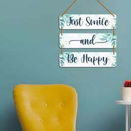 WallDaddy Green & White Printed Wooded Wall HangingDecor-image-86