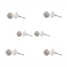Indianshelf 6-Pcs Transparent Textured Glass Knobs-58