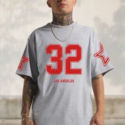 Cool Plus Varsity Printed Oversized Drop-Shoulder Sleeves T-shirt-picture-38