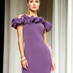 Athena Unapologetic Women Off-Shoulder Ruffled Bodycon Dress-image-97