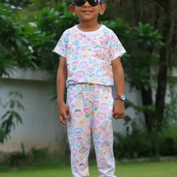 Piku Store Boys Printed Round Neck T-shirt & Joggers Clothing Set-image-60