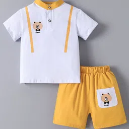 Mark & Mia Boys Printed Mandarin Collar T-shirt With Shorts-51